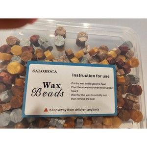 Salomoca Sealing Wax Beads 180 pieces octagon shaped Mineral Colors